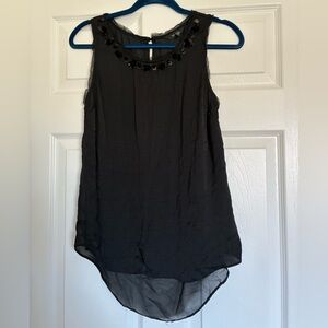 Simply Vera Vera Wang Black Sleeveless Blouse with Sheer Trim